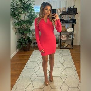 Helmut Lang ribbed polo dress